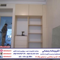 کمد MDF درب ریلی شیشه ای